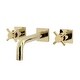 preview thumbnail 11 of 22, Kingston Brass Concord Two-Handle 3-Hole Wall Mount Bathroom Faucet