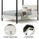 preview thumbnail 6 of 19, 247 Shop At Home Modern Metal Canopy Queen Platform Bed with Channel Tufted Upholstered Headboard