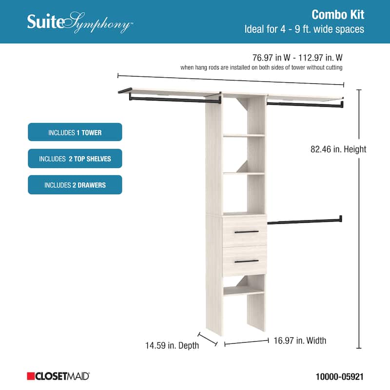 ClosetMaid SuiteSymphony Modern 2-Drawer 16-Inch Tower Closet Organizer