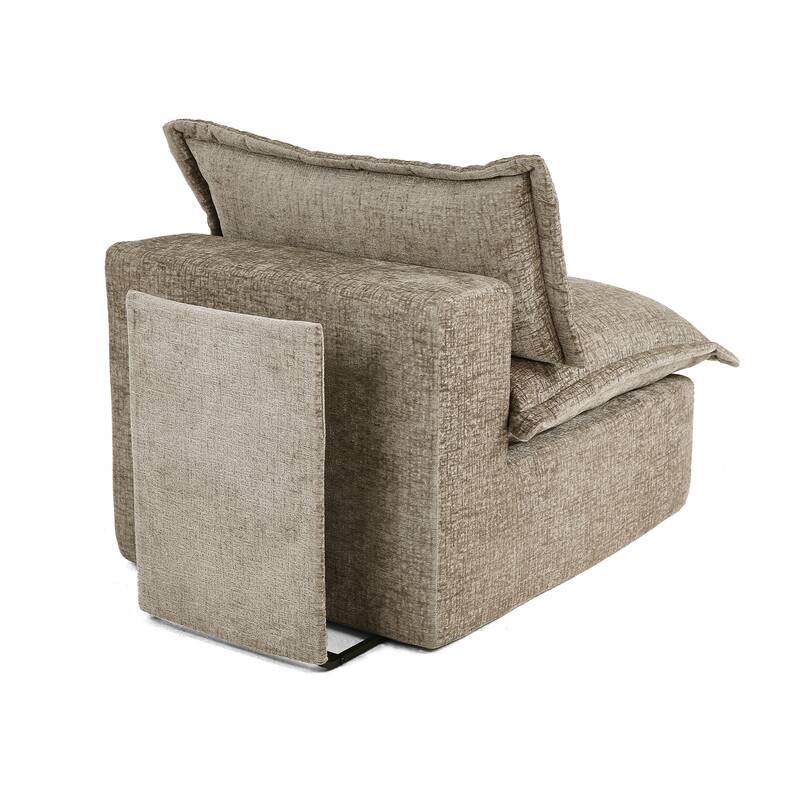 32"W Chenille Upholstered No Assembly Armless Accent Chair