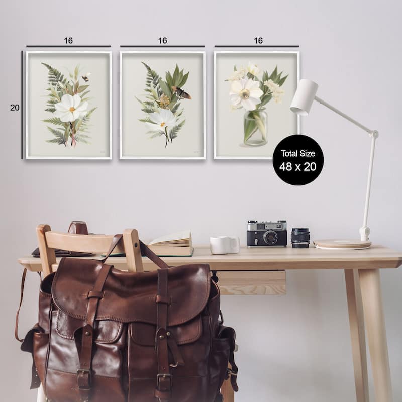 Stupell Country Magnolia Bundles Framed Giclee Art Design By House Fenway (Set of 3)