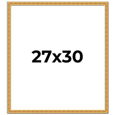 27x30 Frame Gold Real Wood Picture Frame Width 1 inches | Interior