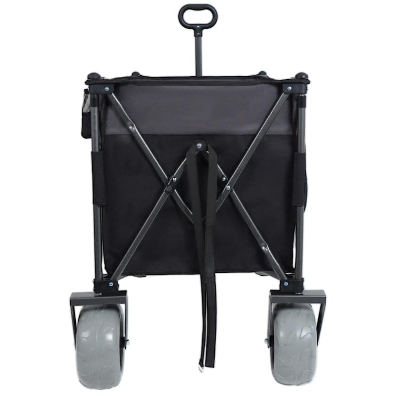 9"X4"All-Terrain Balloon Wheels!300l Xl Heavy-Duty Folding Wagon Cart - 480lbs Capacity,Conquers Sand & Rough Terrain,W/Brakes