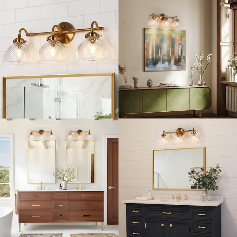 Draki Mid-century Modern Unique Bathroom Vanity Lights Dome Glass Crooked Vintage Armed Wall Sconce
