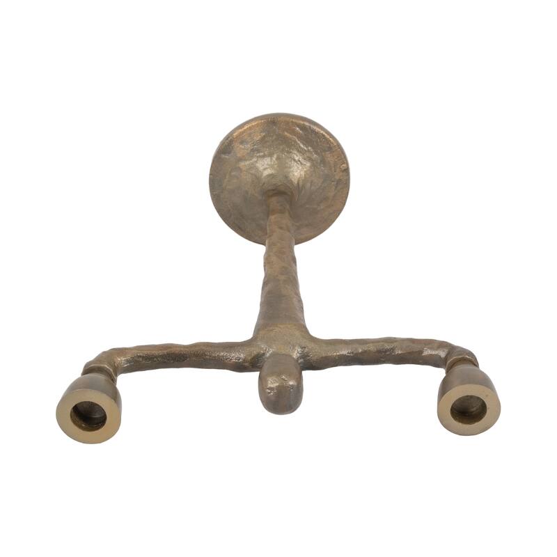 Metal Abstract Human Taper Candle Holder - Gold, 12 in.