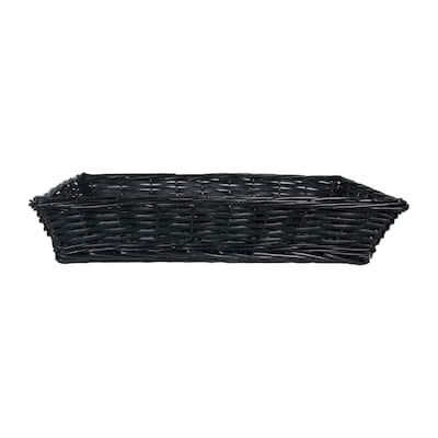 Rectangular Black Willow Basket