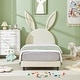 preview thumbnail 2 of 31, VECELO Wooden Cute Rabbit Twin Bed Frame with Upholstered Headboard, Kids Bed Frame Set of 2