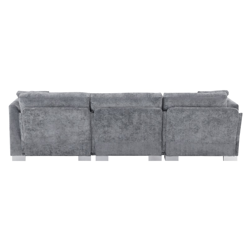 Roomfitters 96*56" Modern Cloud Sectional Sofa, L-Shaped Luxury Couch Set with 2 Pillows, 4-Seat Indoor Furniture