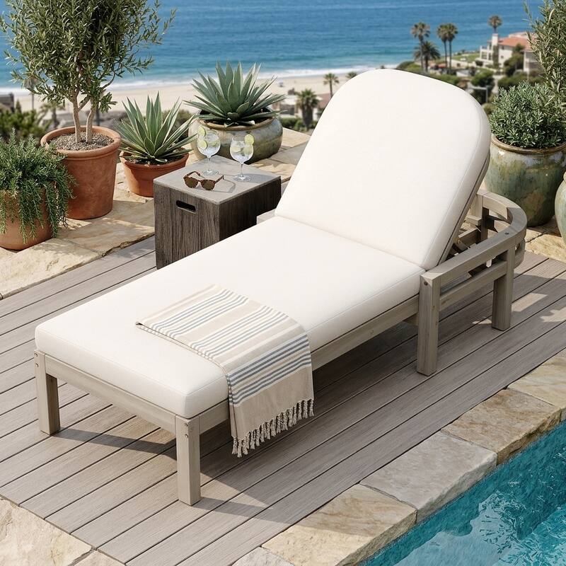 5-Position Adjustable Outdoor Chaise Lounge with Arched Backrest by Leisure Zone