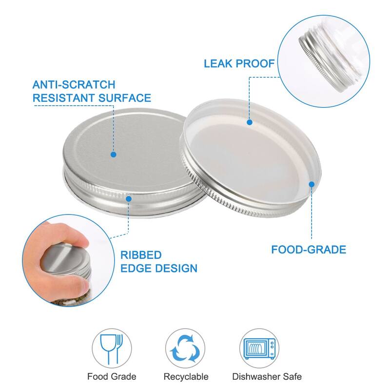 10 Pcs Metal Mason Jar Lids for Wide Mouth Mason Canning Jars Caps - 10pcs