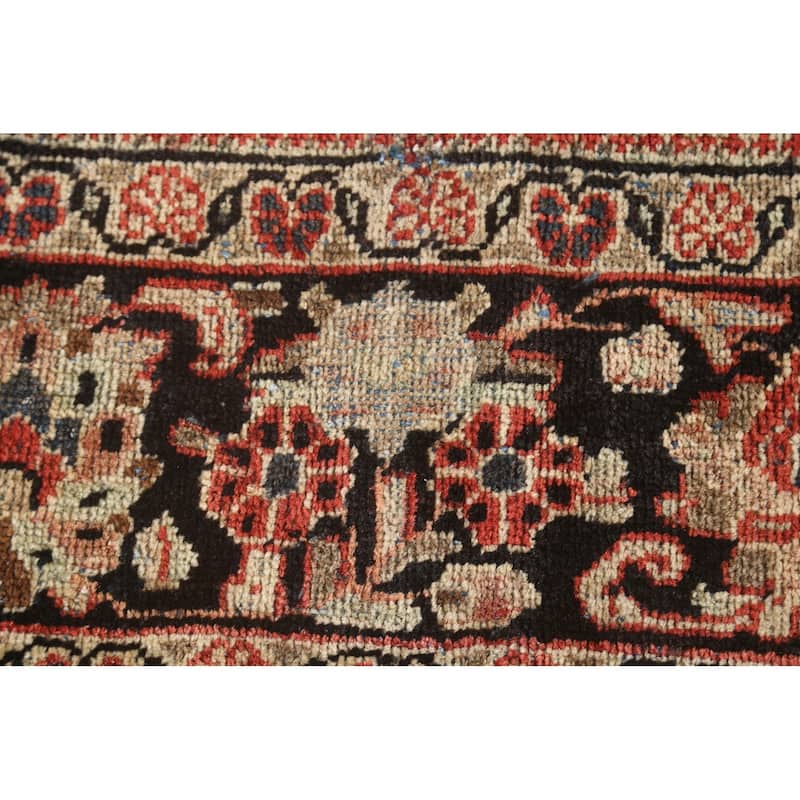 Mahal Persian Antique Area Rug Hand-Knotted Floral Wool Carpet - 8'11"x 12'3"