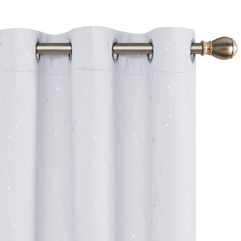 Deconovo Wave Line with Dots 42 Width Curtains Pair(2 Panel)