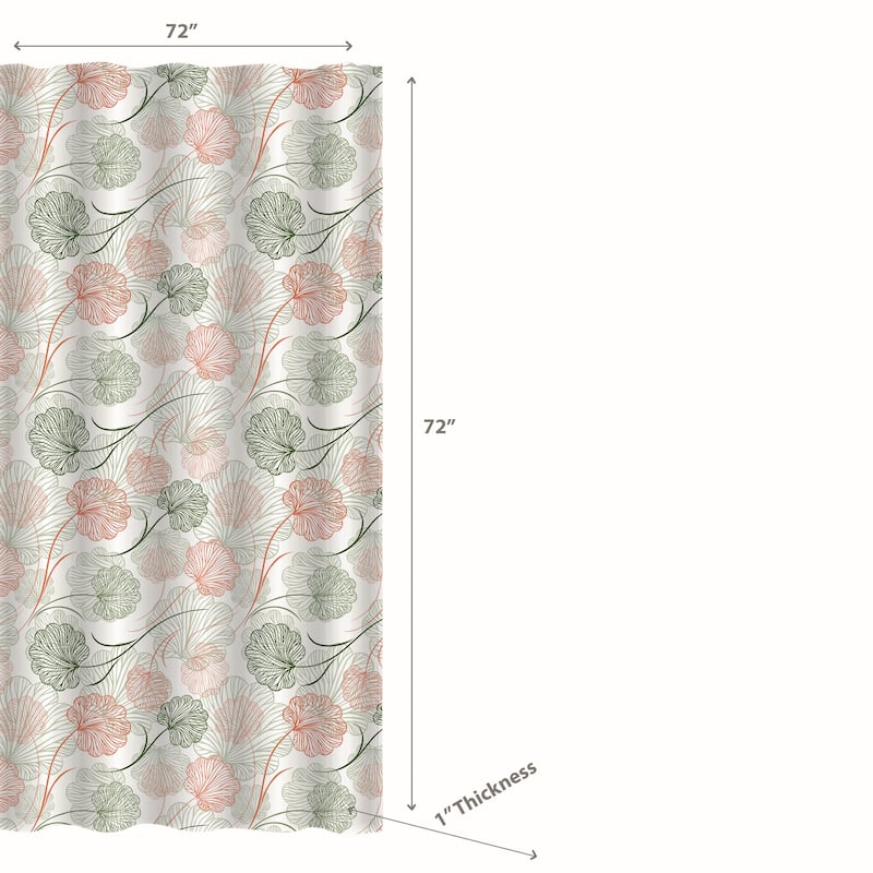 IH Casa Decor Peva Shower Curtain With 12 Polyresin Hooks Wispy Floral - Blue