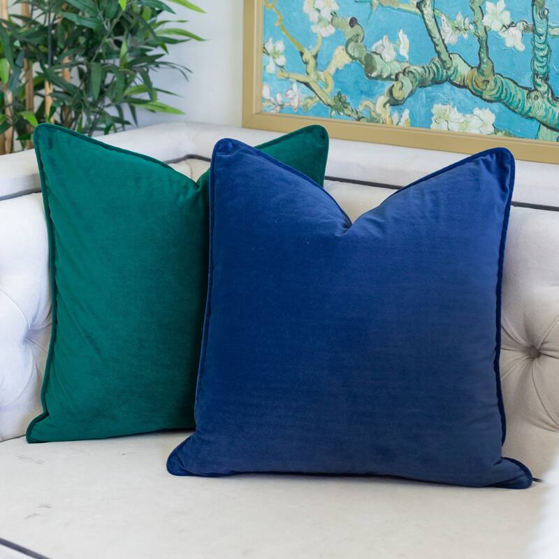 Elisa Velvet 20" Square Decorative Throw Pillow 2PK