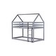 preview thumbnail 12 of 10, Artsy Twin over Twin Rubber Wood Floor Bunk Bed with ladder and Guardrails