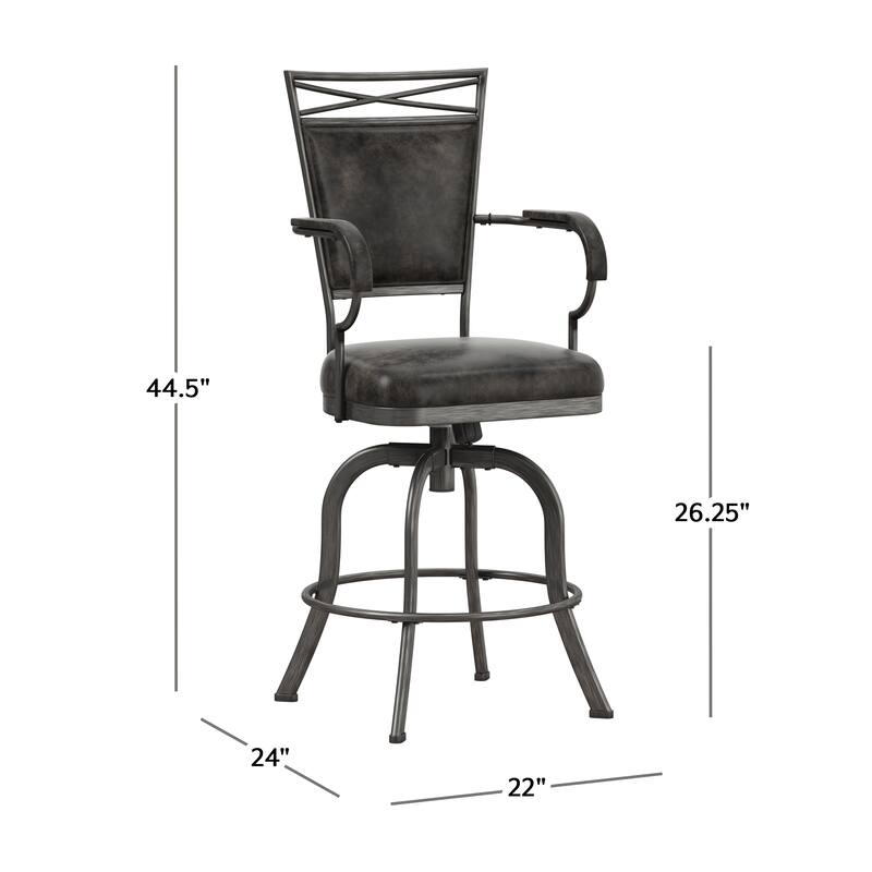 Hillsdale Furniture Bridgetown Metal Swivel Stool, Pewter