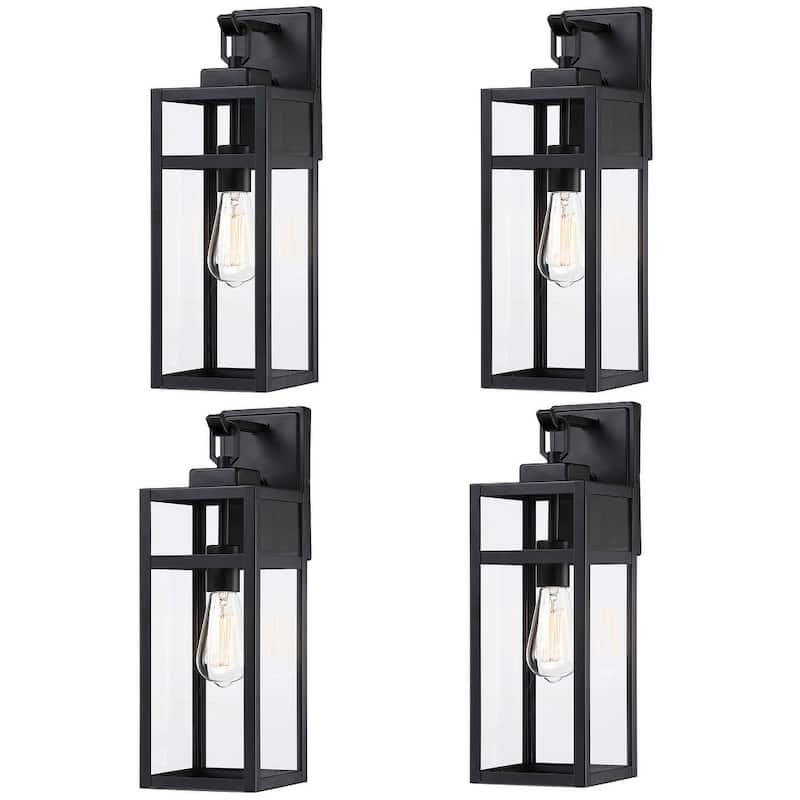 1-Light Matte Black Outdoor Wall Light - 5.9"x7.76"x17.99" - BLACK-4 Pack