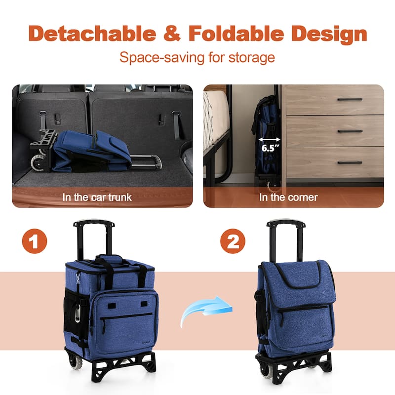 Costway 50-Can 3-in-1 Insulated Rolling Cooler with Adjustable Handle - See Details
