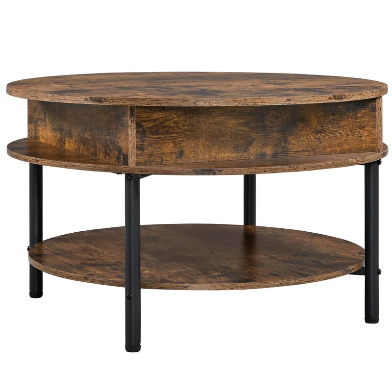 Yaheetech Round Lift Top Coffee Table with Hidden Compartment & Storage Shelf