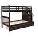 preview thumbnail 41 of 42, Multi-Functional Twin Over Twin Bunk Bed with 3 Drawers, Storage Stairs, Armrest and Full-Length Guardrails for Kids