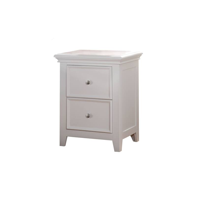 Contemporary Nightstand - Modern Bedside Table with Storage - White Finish - Youth Bedroom Decor - 22" x 16" x 27"