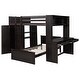 preview thumbnail 5 of 18, Full size Loft Bed with a twin size Stand-alone bed, Shelves,Desk,and Wardrobe-Espresso