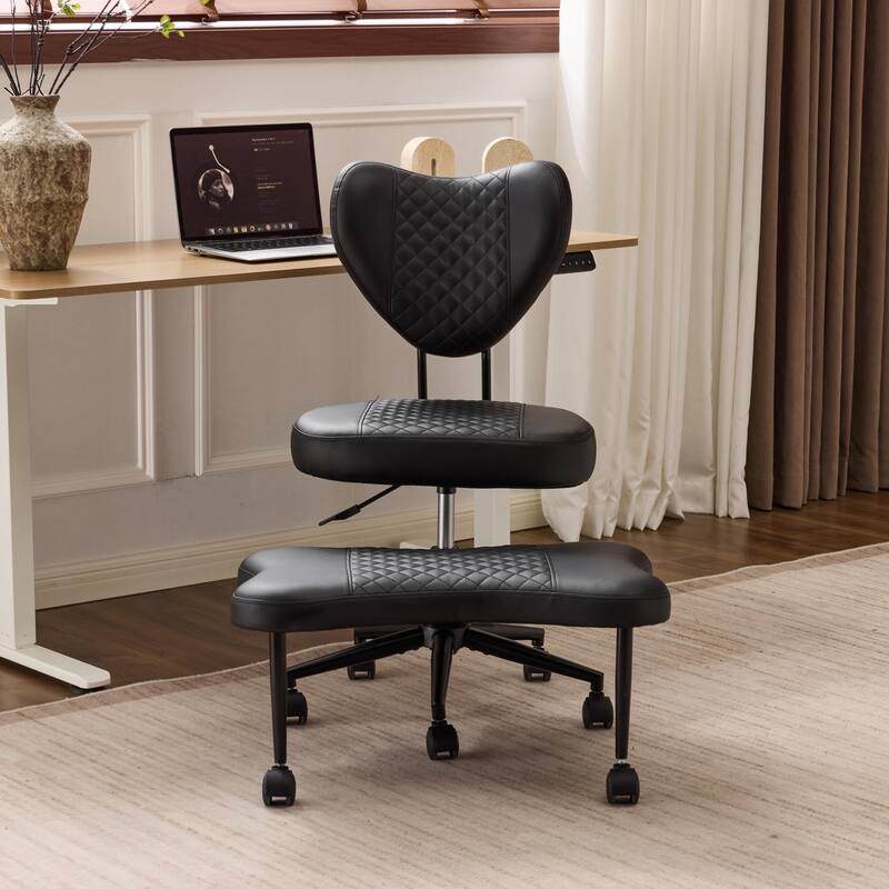 Meditation chair, an ergonomic cross-legged seating chair, with lumbar support and a height-adjustable seat cushion