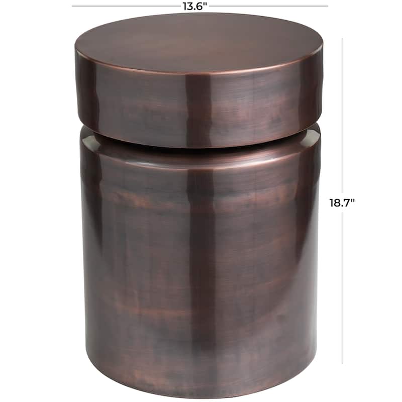 Metal Drum Accent Table - Copper or Black - Roche River Decor