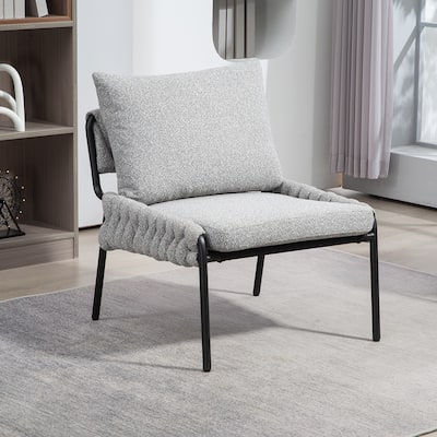 Comfortable Metal-Framed Armchair with Soft Cushions and Stylish Upholstery for Home