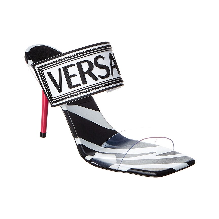 versace 90s vintage logo high heel sandals