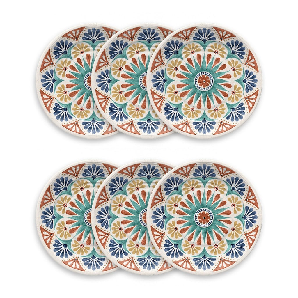 Abode Homewares by TarHong Desert Rio Dinner Plate,Planta, 10.5 x 0.9", Set of 6