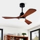preview thumbnail 107 of 189, Sofucor 42"/48"/ 52"/60"Noiseless Walnut Wood Ceiling Fan with Remote Control, Integrated Light Optional 42"-With Light - Black with walnut solid wood Blades