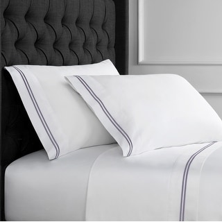 Home Sweet Home Collection 600 Thread Count Cotton 2 Stripe Embroidery Bed Sheet Set