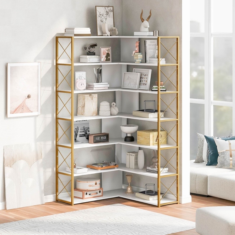 Wide store corner bookshelf