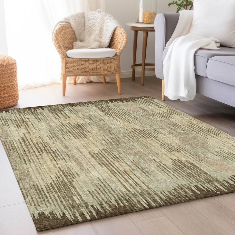 Premium Washable Super Soft Transitional Stripes Mayfield Rug - Brown - 8' x 10' - Rectangle