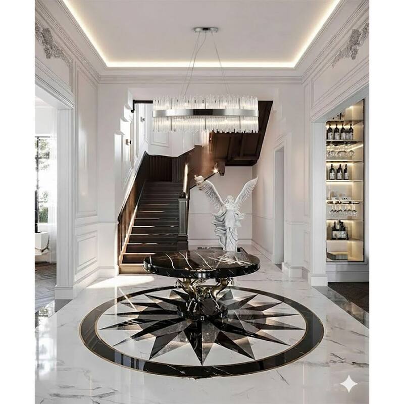 Transitional 24-Light Chrome Oval Stainless Steel Frame Chandelier