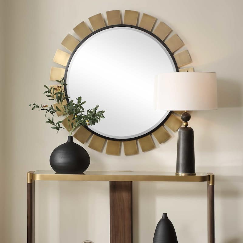 Uttermost 08263 Toluca 45" Sunburst Beveled Metal Framed Accent Mirror