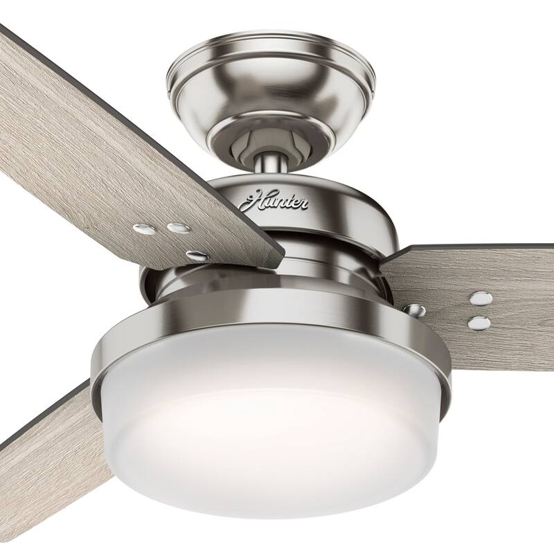 Hunter 44" Sentinel Ceiling Fan with LED Light and Handheld Remote - Soft Modern, Farmhouse, Transitional