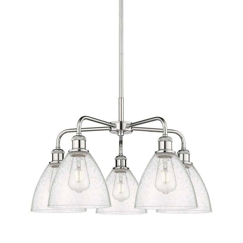 Innovations Lighting 516-5CR-16-26 Bristol Glass Chandelier Bristol - Polished Chrome / Seedy