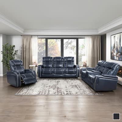 Lourical 3-Piece Leather Match Power Reclining Sofa Set
