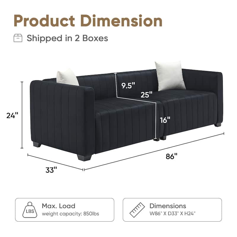 Pocassy 3 SeaterSoft Comfy Upholstered Sherpa Deep Seat Sofa