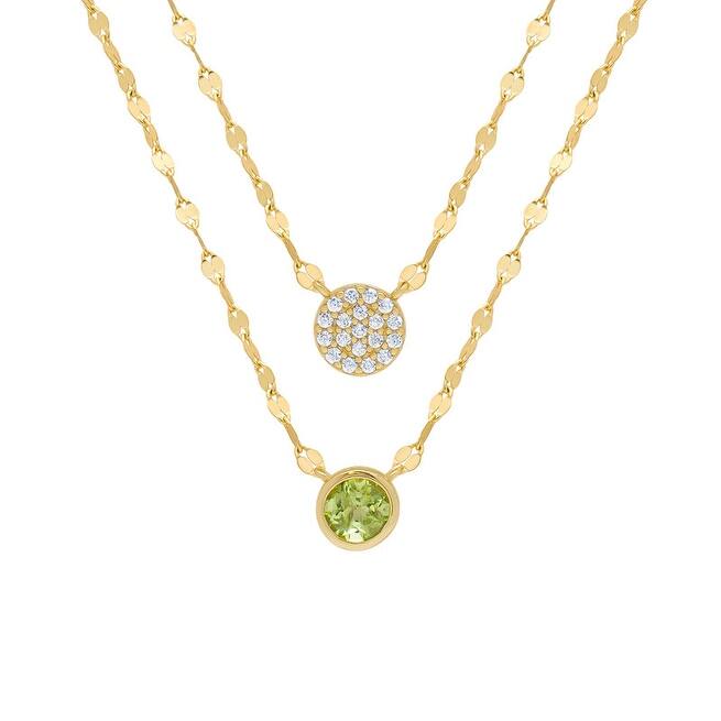 Victoria Townsend 14kt Gold over Sterling Silver Layer Peridot Necklace