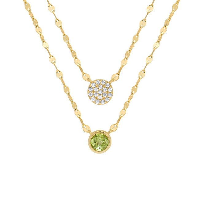 Victoria Townsend 14kt Gold over Sterling Silver Layer Peridot Necklace
