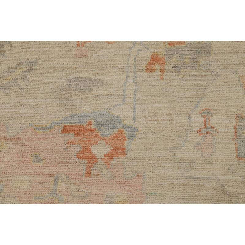 Oushak Turkish Area Rug Vegetable Dye Hand-Knotted Wool Carpet - 6'11"x 9'7"