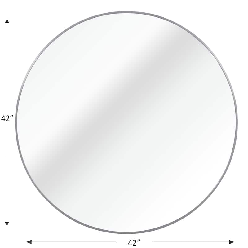 GDFStudio - Casa Luxury Modern Oversized Round Metal Bathroom Vanity Wall Mirror with Bold Visual Impact