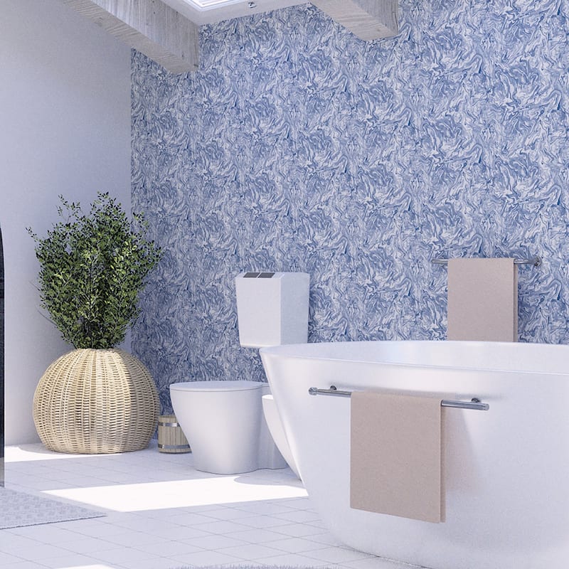 Arthouse Osgood Navy Marbled Wallpaper