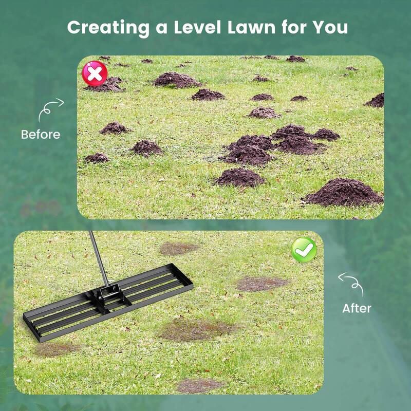 Costway Lawn Leveling Rake 42" x 10" Heavy Duty Level Lawn Tool for - See Details