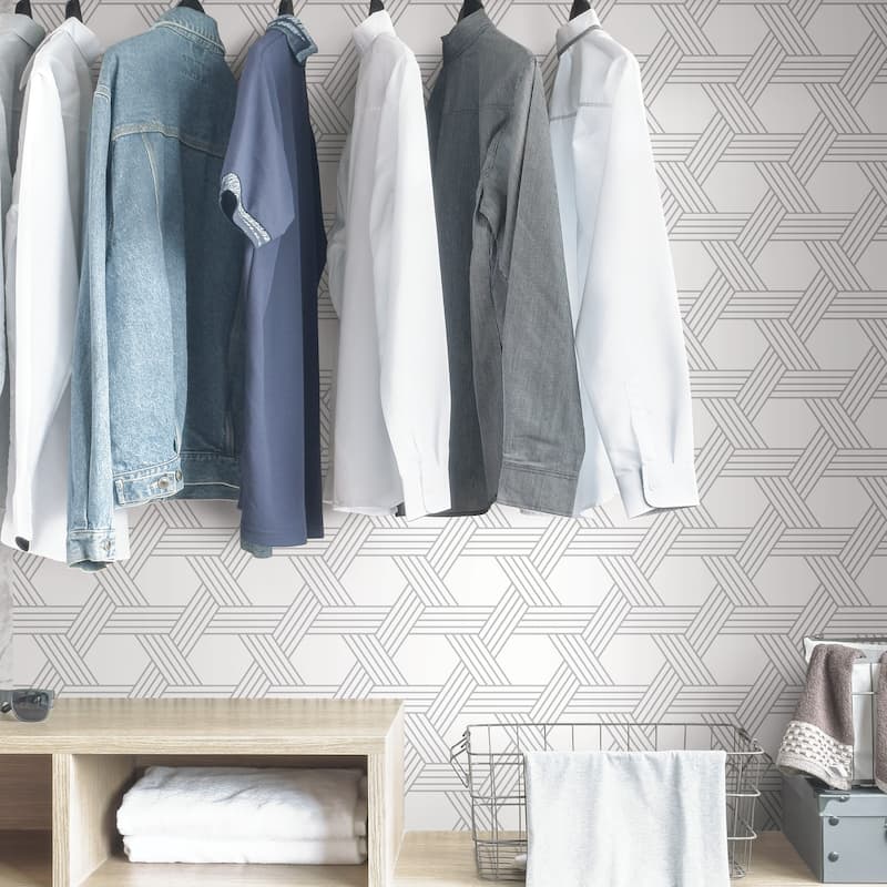 Scott Living Silver Illusion Self Adhesive Wallpaper