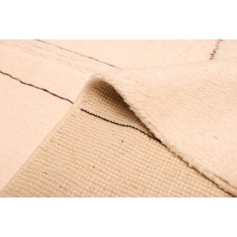 ECARPETGALLERY Hand-knotted Pak Finest Marrakesh Cream Wool Rug - 7'0 x 9'9