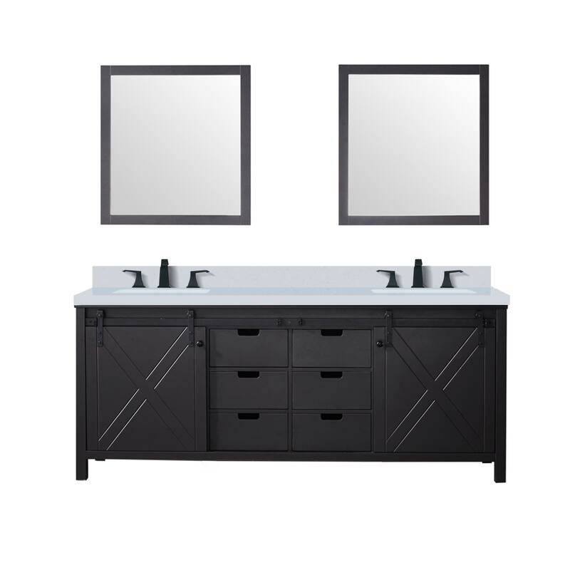 Marsyas Bath Vanity, Cultured Marble Countertop, Faucet Set and Mirrors